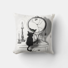 Almofada Gótico Negro Negro Quebrou o Dia das Bruxas Espelh