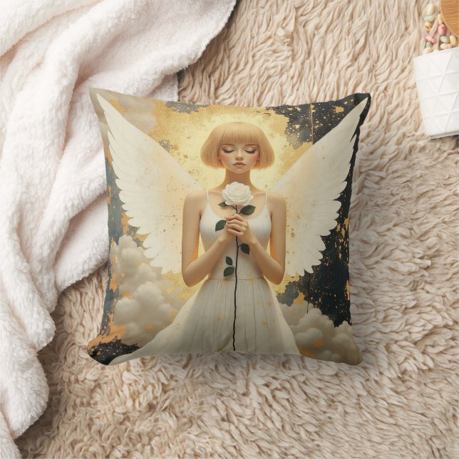 Almofada Graça Celestial | Anjo Bonito e Rosa  (Cobertor)
