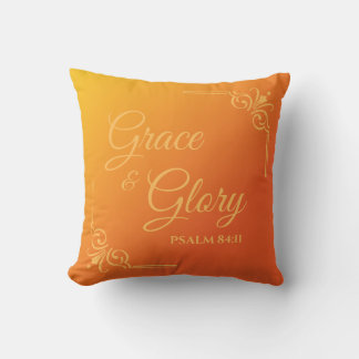 Almofada Grace & Glory Ps 84:11 em Laranja Sunset