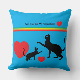 Almofada Graceful Pride Felines Valentine Throw Pillow