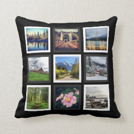 Almofada Grade branca e cinzenta preta da foto