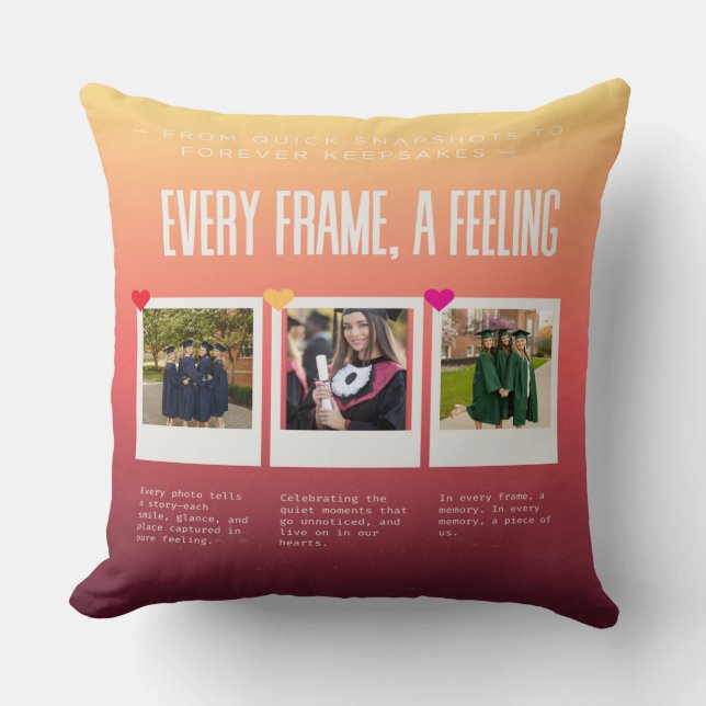 Almofada Gradient Color Graduation Memories Collage (Frente)