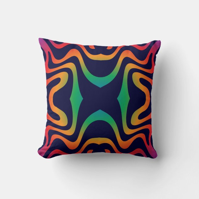 Almofada Gradient waves seamless pattern, psychedelic (Frente)