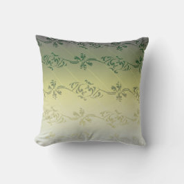 Almofada Gradiente Amarelo Cinza Listrado Padrão Floral Fol