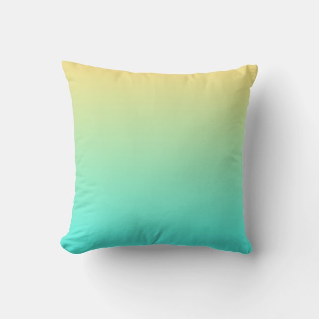 Almofada Gradiente de Amarelo para Verde-Azul (Frente)