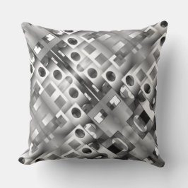 Almofada Gradiente de cinzas de quadrados e retângulos com
