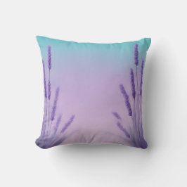 Almofada Gradiente de lavanda aquática com flores Lavandas