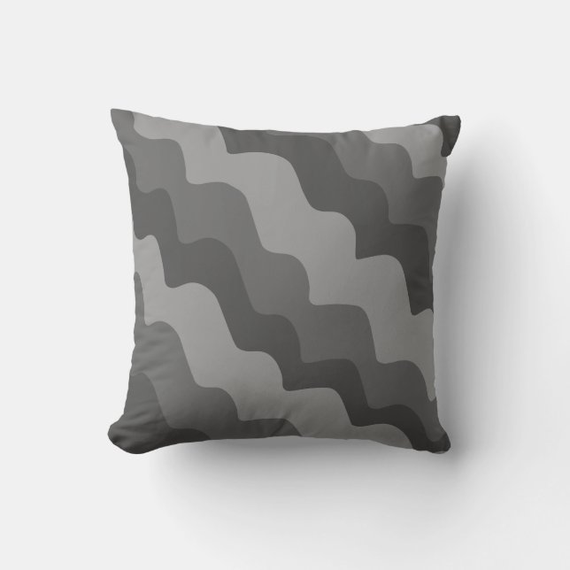 Almofada gradiente de ondas do oceano de cinza (Frente)