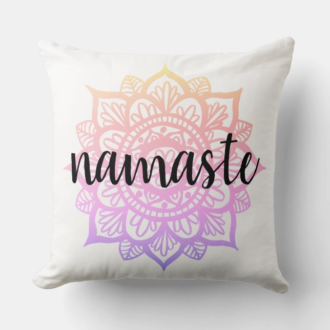 Almofada Gradiente Girly Pastel Namaste Mandala Flower (Frente)