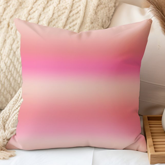 Almofada Gradiente Ombre Moderno Rosa Pastel, Pêssego e Blu (Criador carregado)