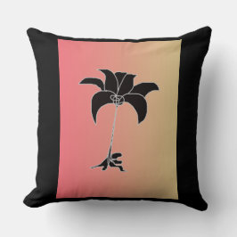 Almofada Gradiente Preto Floral Pastel