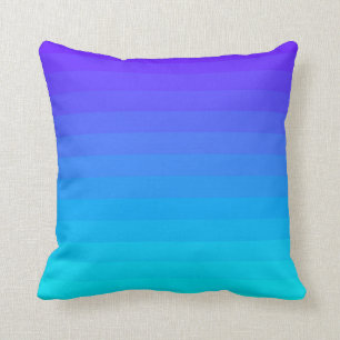 Almofada gradiente roxo e ciano linhas listras