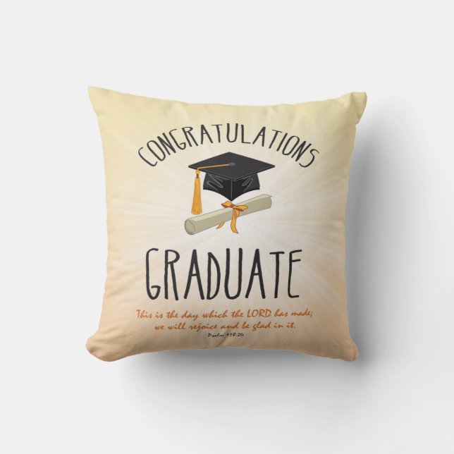 Almofada Graduação religiosa Dourada Starburst com Boné Neg (Frente)