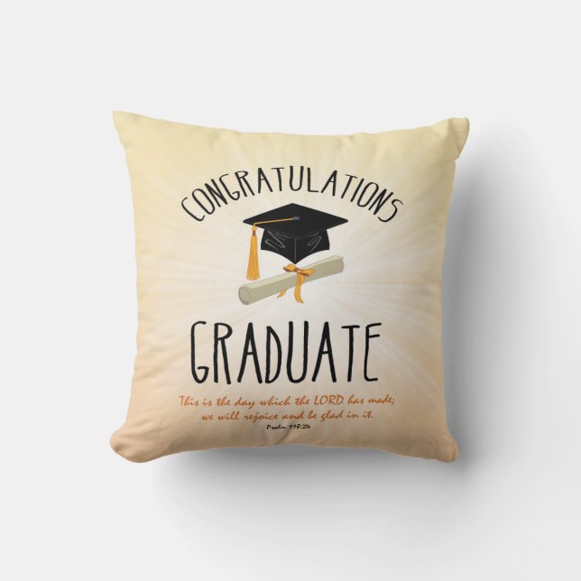 Almofada Graduação religiosa Dourada Starburst com Boné Neg (Frente)