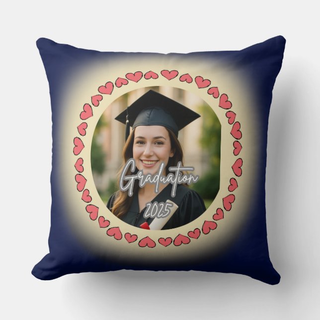 Almofada Graduation Custom Photo Throw Pillow (Frente)