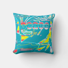 Almofada Gráfico de Paz Amarelo Amarelo-Amarelo-Rosa Branco