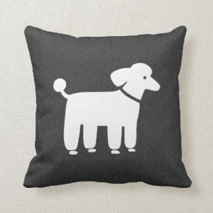 Almofada Gráfico de Poodle Branco