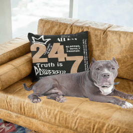Almofada Gráfico do Slogan Preto 24/7