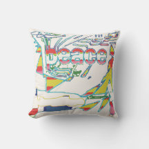 Gráfico "Paz", Vermelho Amarelo Aqua Rosa em Esbra