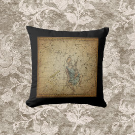 Almofada Gráfico Vintage - Constelação Auriga - Preto