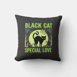 Almofada Gráficos de Amor Especial de Gato Preto no Hallowe