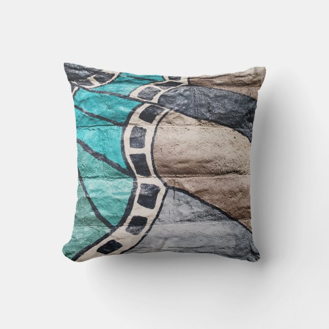 Almofada Grafite colorido reversível em um Travesseiro (Frente)