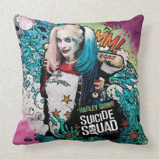 Almofada Grafites do caráter do pelotão | Harley Quinn do