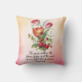 Almofada Grama Com Flor Fora Palavra De Deus Bíblia Verso