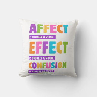 Almofada Gramática de Afetação vs Efeito - Oferta Engraçada