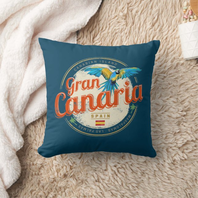 Almofada Gran Canaria Parrot Canary Islands Espanha Vintage (Cobertor)