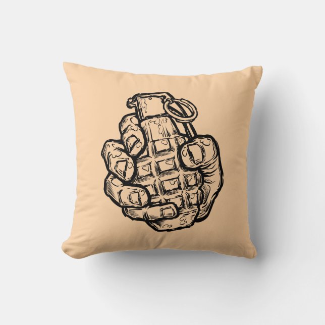 Almofada Granada Mão no Estilo História em quadrinhos (Frente)