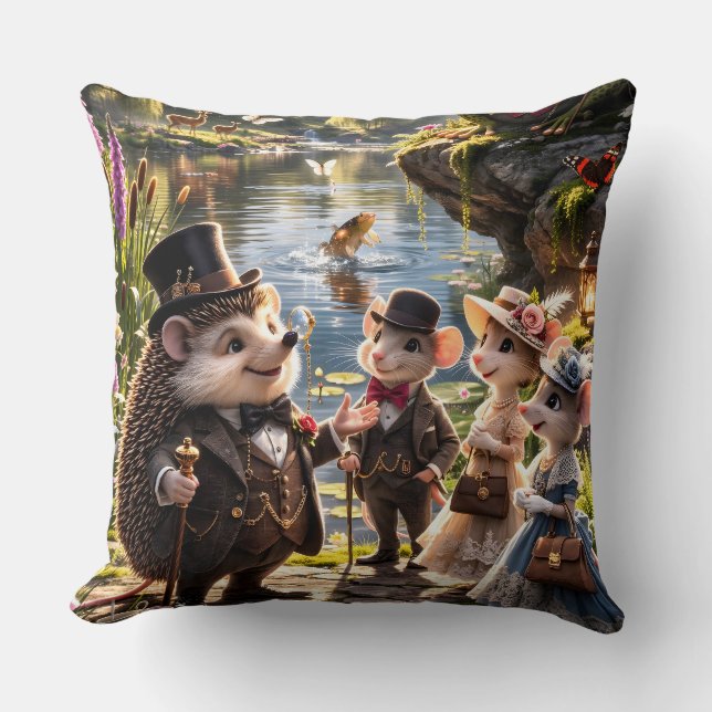 Almofada Grand Victorian Woodland animal Secret Garden stat (Frente)