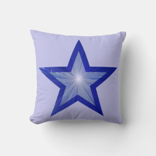 Almofada Grande & azul pálido quadrado pequeno da estrela