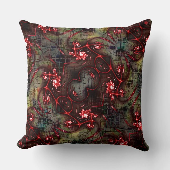 Almofada Grande contato de fractal estranho sobre a imagem  (Frente)