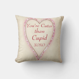 Almofada Grande Coração "MAIS CURTO QUE CUPIDO"