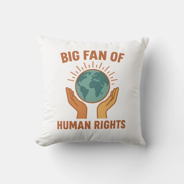Almofada Grande Fã de Decoração de Casa dos Direitos Humano (Frente)
