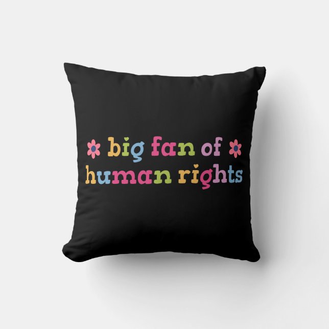 Almofada Grande fã dos direitos humanos (Frente)