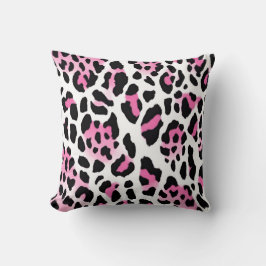 Almofada Grande Leopardo Imprime Cor-De-Rosa E Branco