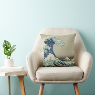 Almofada Grande Onda na Costa de Kanagawa por Hokusai