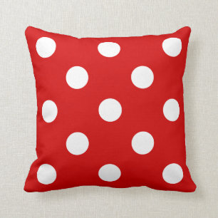Almofada Grandes bolinhas - branco em Rosso Corsa