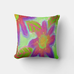 Almofada Grandes Flores Rosa Abstrato Art