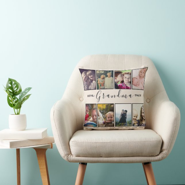 Almofada Grandma Pillow – 8 Photos & Grandkids’ Names (Cadeira)