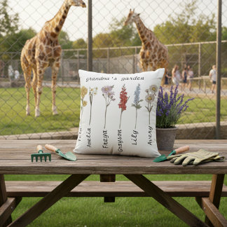 Almofada Grandma’s Garden Cushion with Birth Flowers