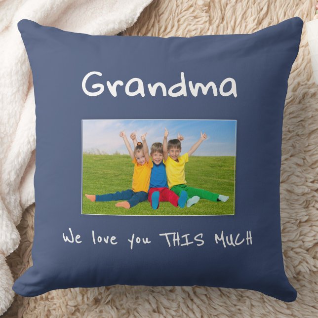 Almofada Grandma We Love You Fun Kids Photo Christmas Gift (Criador carregado)
