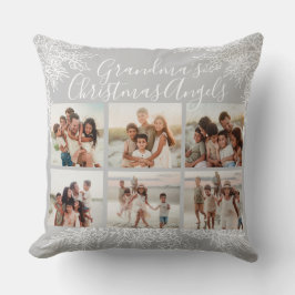 Almofada Grandma's Custom Elegant Christmas Photo Collage