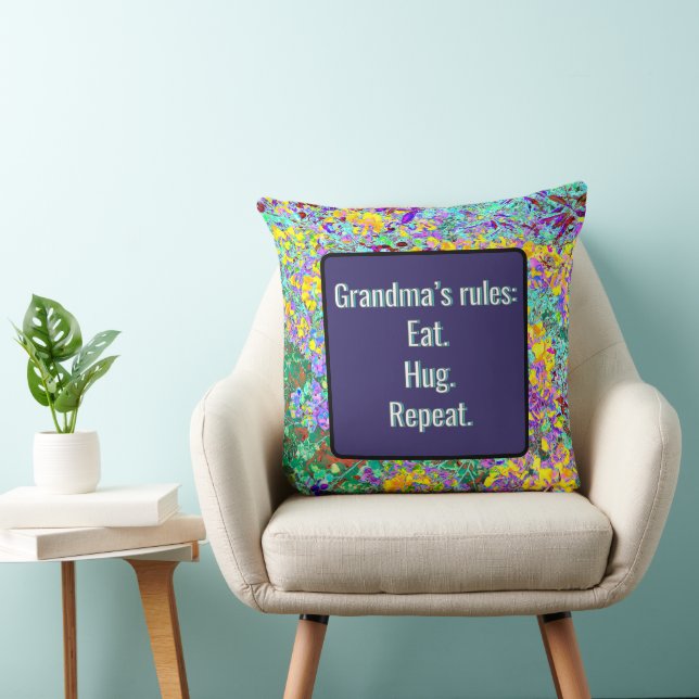Almofada Grandma's Rules Throw Pillow (Cadeira)