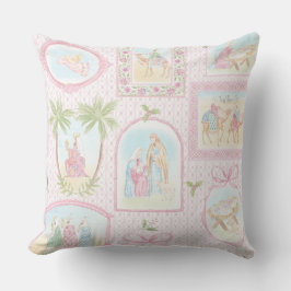 Almofada Grandmillennial Pastel Nativity Monogram