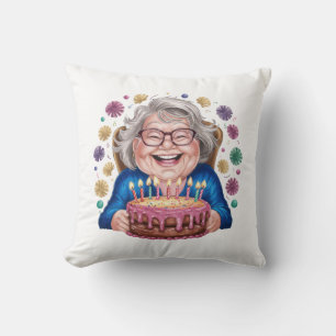 Almofada Granny Óculos Felizes Gráfico de Aniversário