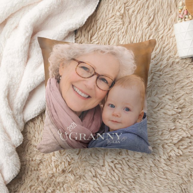 Almofada Granny Photo Established Year Modern  (Cobertor)