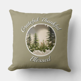 Almofada "Grateful, Thankful, Blessed" Accent Throw Pillow